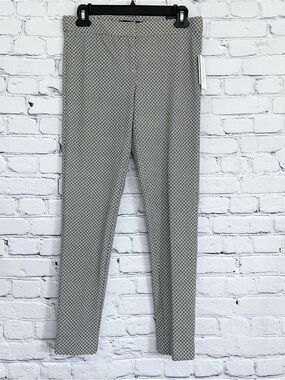 New Amanda Chelsea Contemporary Ankle Fit Pants Pattern Black White Size 2